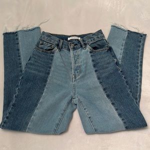 PacSun High Rise Straight Leg Two Tone Jeans